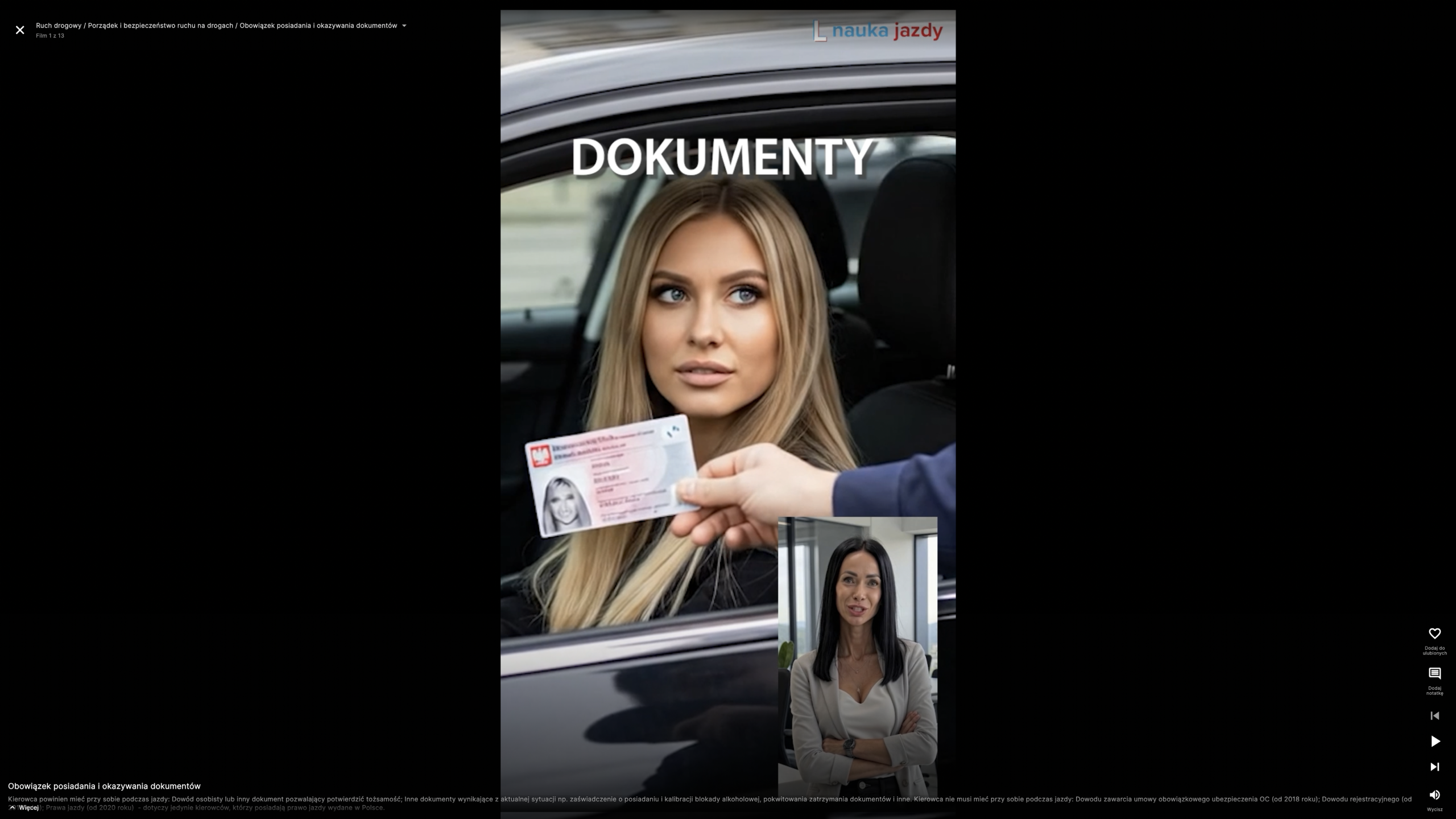 Dostęp dla Kursanta: Nowoczesne Wykłady Teoretyczne (30 dni) na Naukajazdy.app